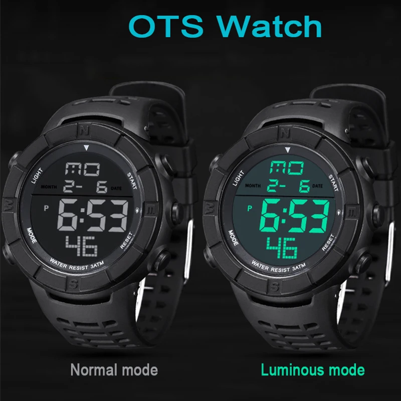 OTS Military Digital Alarm Watch for Men Sport Watch Waterproof Outdoor Relogio Masculino Gift