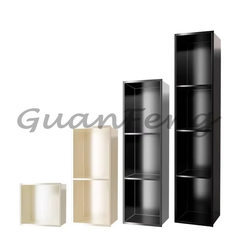 Stainless Steel Recessed Wall Niche, Finished Metal Embedded TV & Bathroom Shower Niche, Bathroom Storage Rack