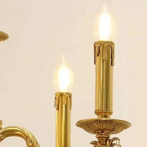 

European Foyer Bowl Gold Hanging Lamp E14 Candle Light Dome Modern Luxury Crystal Chandelier For Living Room