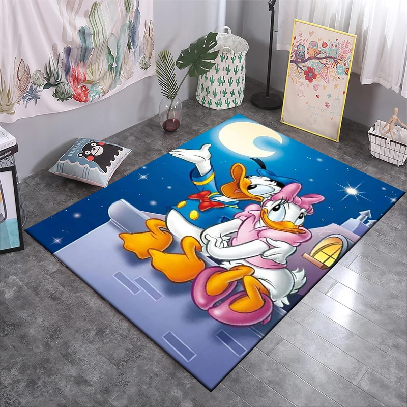 Alfombra con patrón de Donald Duck Disney para el hogar, sala de estar, dormitorio, sofá, felpudo, juego para niños, decoración, alfombra antideslizante, regalo