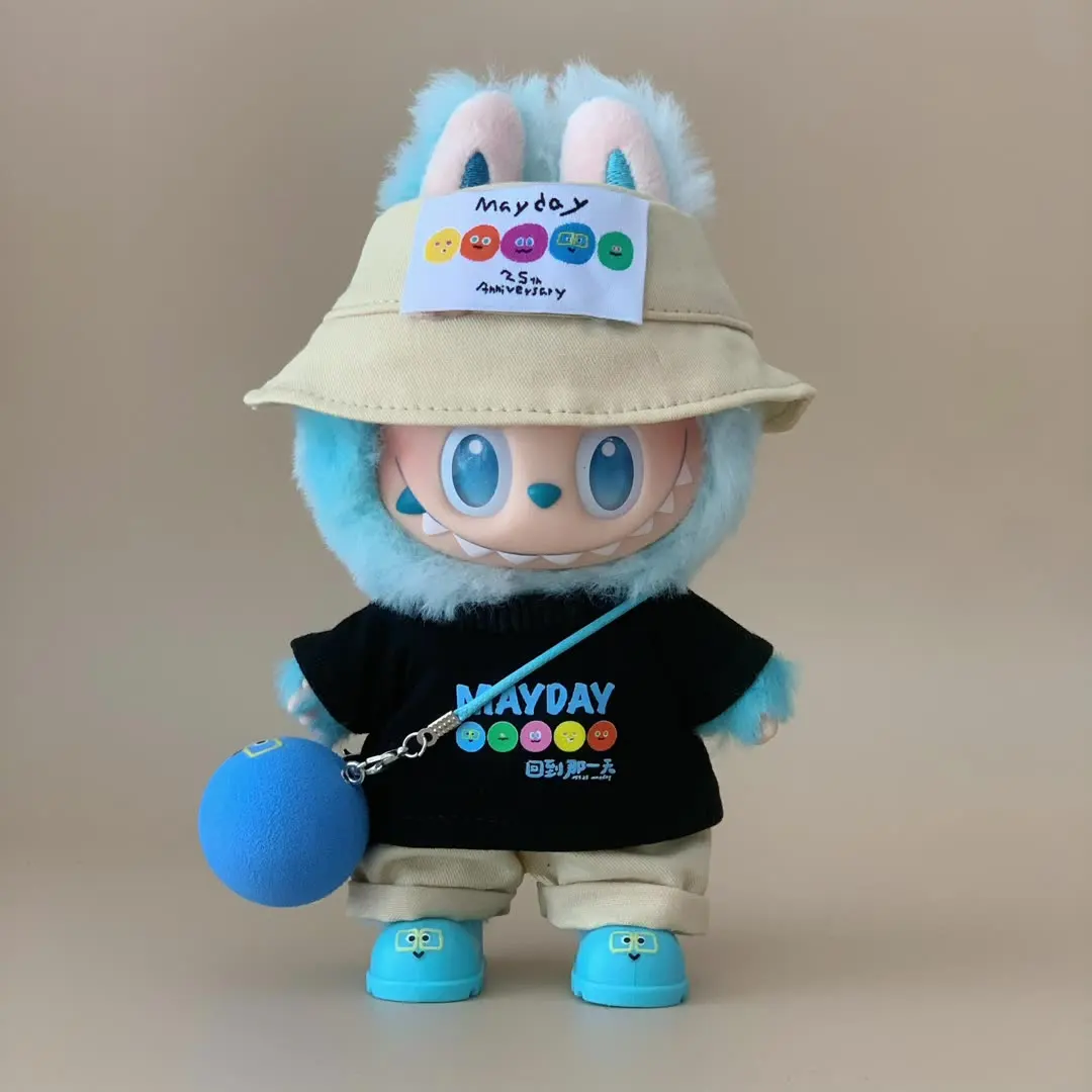 17cm Mini Plush Doll'S Clothes Outfit Accessories For Korea Kpop Exo Labubu I II Idol Dolls sit party overalls Clothing Gift
