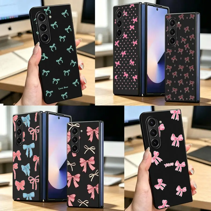Scattered Polka Dot Bow Case for Samsung Galaxy Z Fold 8 Ultra ZFold6 Z Fold8Ultra Z Fold 7 6 3 ZFold7 ZFold5 ZFold4 Phone Shell