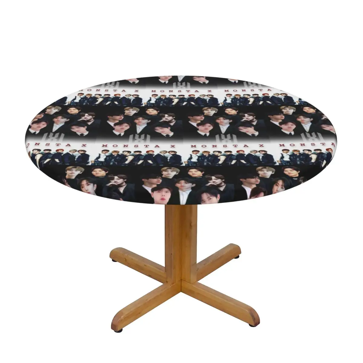 Monsta X Kpop Waterproof Round Tablecloth Oilproof Table Cloth for Kitchen Events Dining Table Cover