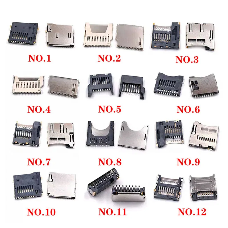 10PCS/Lot Micro SD card seat SMD TF  Solder Socket Connectors Adapter Automatic PCB Connector Push/Push Type