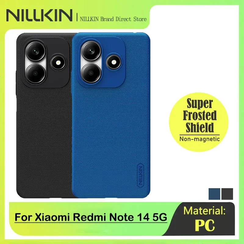 حافظة NILLKIN Super Frosted Shield لهاتف Xiaomi Redmi Note 14 5G، مقاومة للصدمات، مضادة لبصمات الأصابع، PC+TPU، غطاء خلفي رفيع للغاية