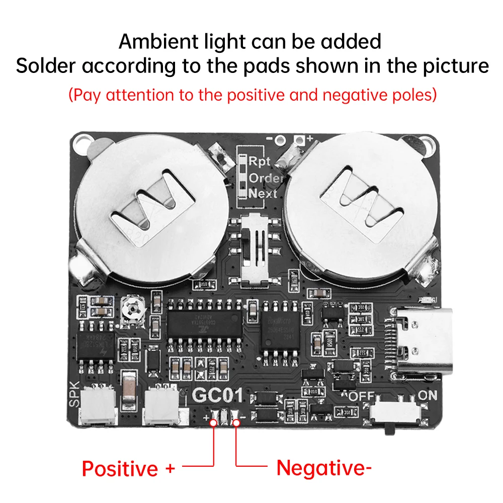 Recordable Sound Module 8M MP3 WAV Button Control Music Voice Player Programmable Board with Speaker for DIY Greeting Card Gift