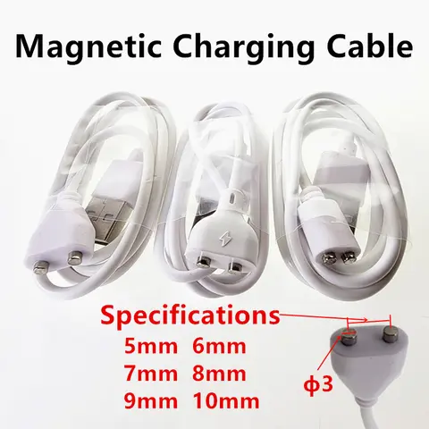 2pin 자기 충전 케이블 센터 간격 5mm 6/7/8/9/10mm 자기 Suctio USB 전원 충전기 미용 기기 스마트 장치