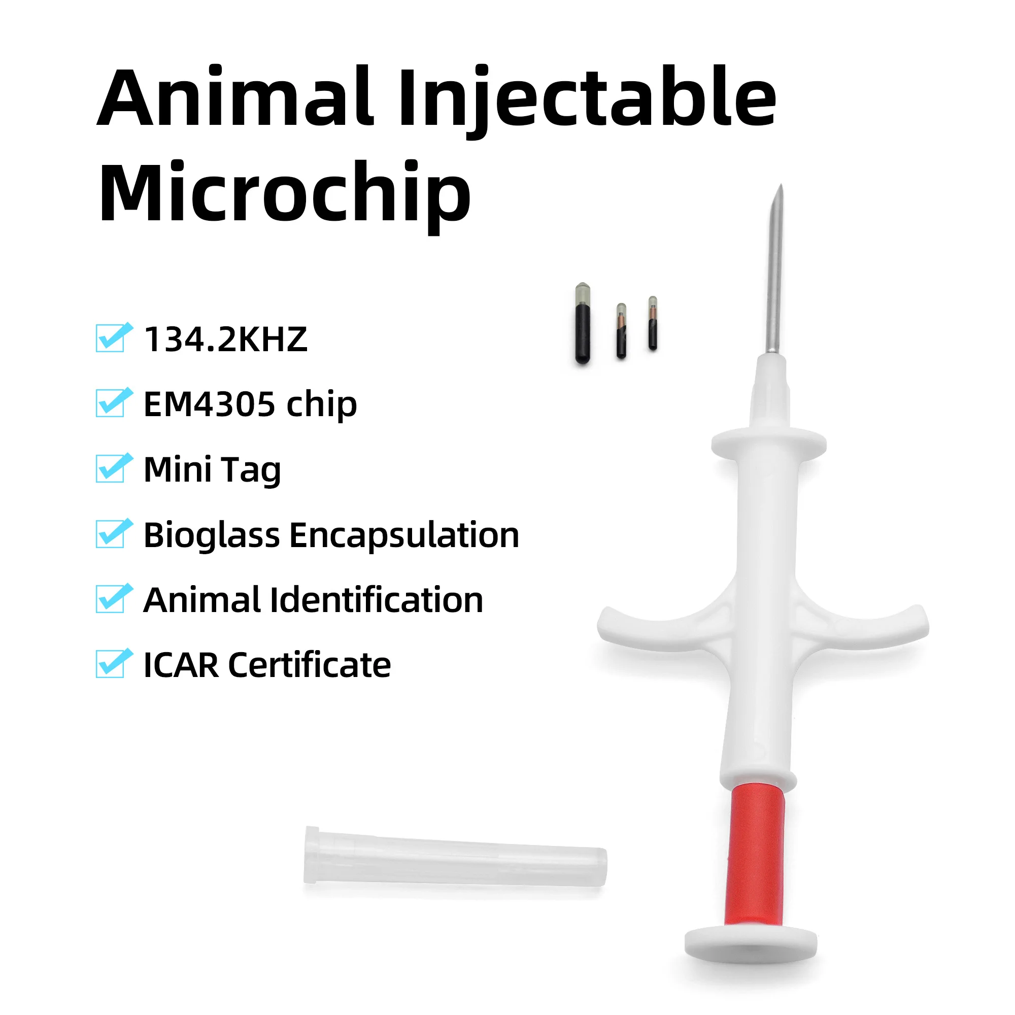 Free Shipping x100pcs Pet Microchips 1.4*8mm ISO11784/785 FDX-B cat dog,snake syringe
