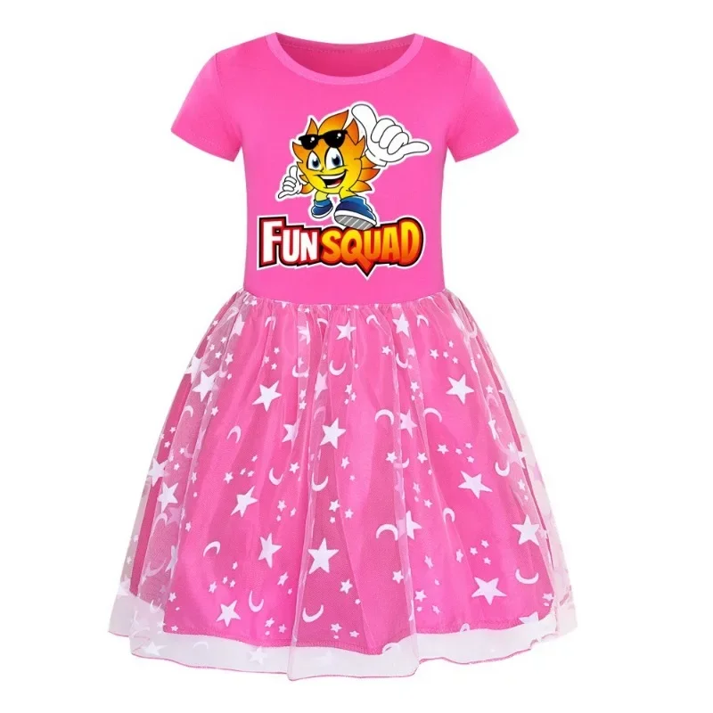 Leuke Trends Gaming Kids Zomer Meisjes Cosplay Regenboog Jurk Baby Meisjes Schattige Kanten Prinses Jurk Peuter Meisjes Verjaardagsfeestje Dresse