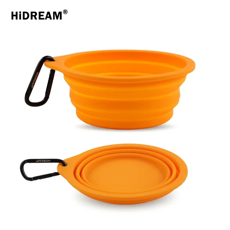 

HiDREAM®Dog Bowl Pet Collapsible Bowl Safety Silicon Portable for Walking Parking Traveling with Carabiners 600ml High Quality