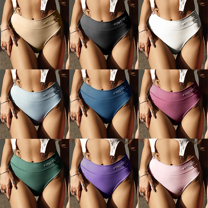 FINETOO Women High Waist Thongs Seamless Panties M-2XL Soft G-string Ladies T-back Underwear Plus Size Underpants Lingerie 2022