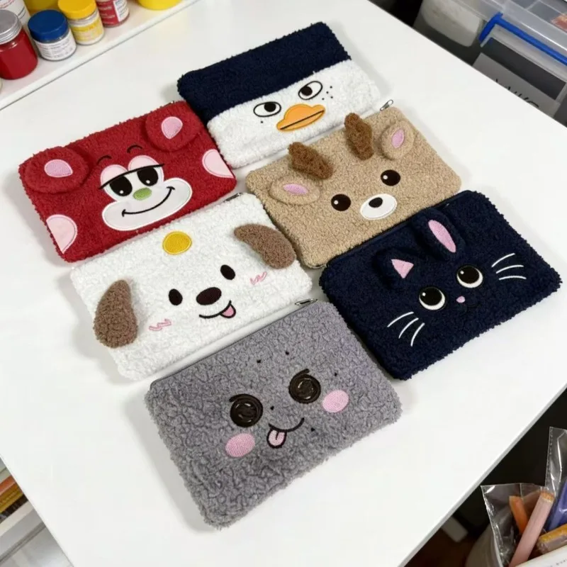 RIIZES Cute Printed Zipper Pouch Pen Case Portable Stationery Storage Zipper Bag Lightweight Student School Supply Organizer
