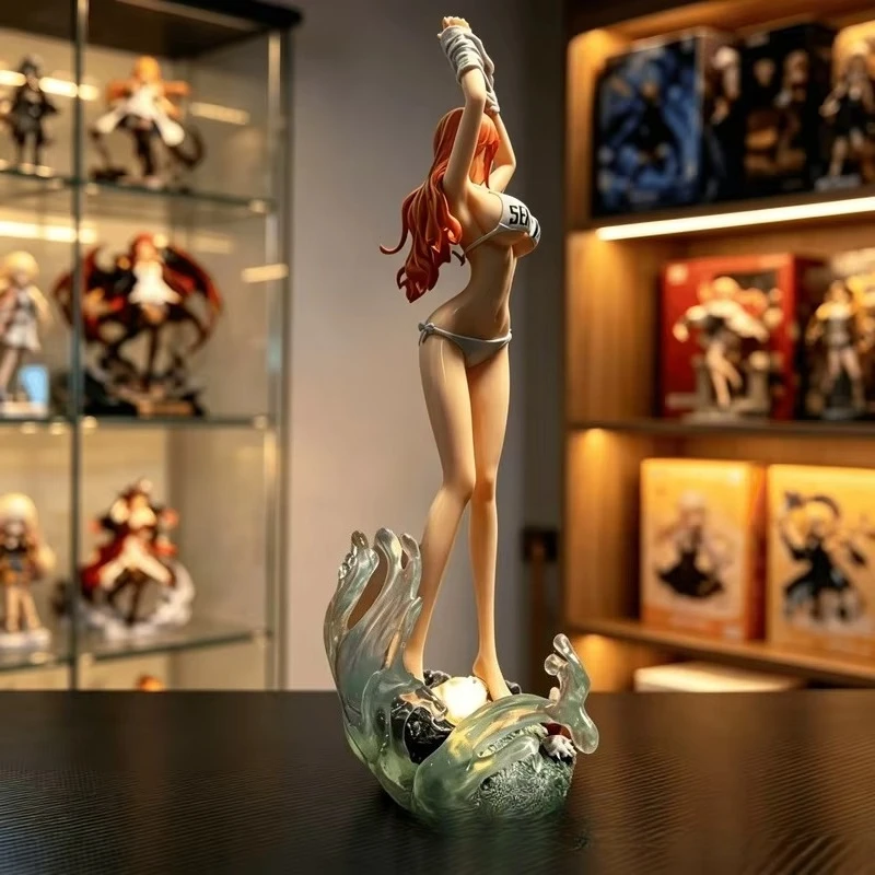 35cm One Piece Anime PeripheralSwimsuit Nami Figure Tabletop Doll Model Toy Decoration Collection Birthday Gift