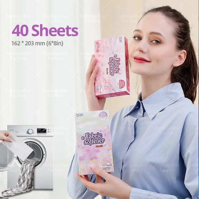 40 Tablets, Laundry Fabric Softener, Purpose Laundry Tablets for Anti-static, Deodorizing, Anti-Tangle, Cleaning Products