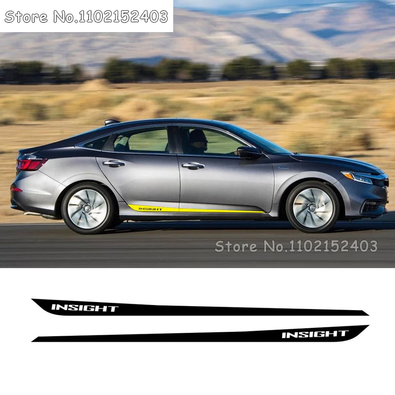 1 set Carbon Fiber Sport Stripes For-Honda Insight Car Door Side Skirt Sticker Racing Styling Auto Body Decor Vinyl Decals Film