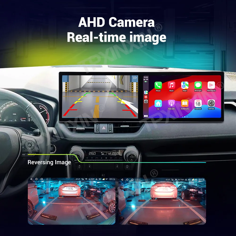 لتويوتا RAV4 2020 ~ 2024 كوالكوم أندرويد Carplay شاشة مزدوجة راديو السيارة ستيريو السيارات مشغل وسائط متعددة نظام تحديد المواقع نافي رئيس وحدة #5