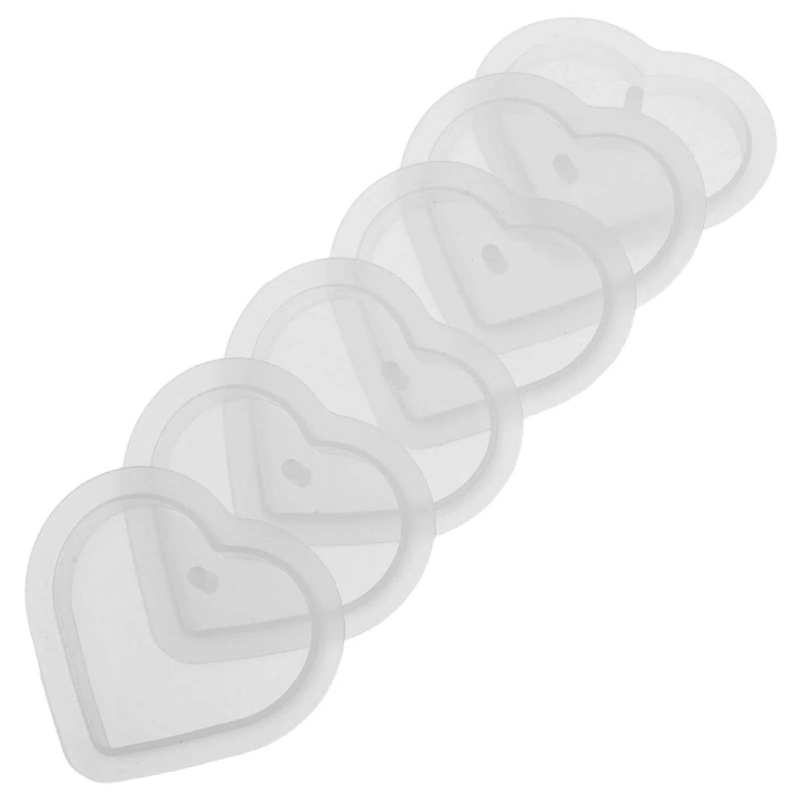 

Набор из 6 многоразовых силиконовых форм в форме сердца для изготовления украшений из смолы, брелоков, подвесок, ожерелий, эпоксидных изделий, декоративных элементов в виде сердца