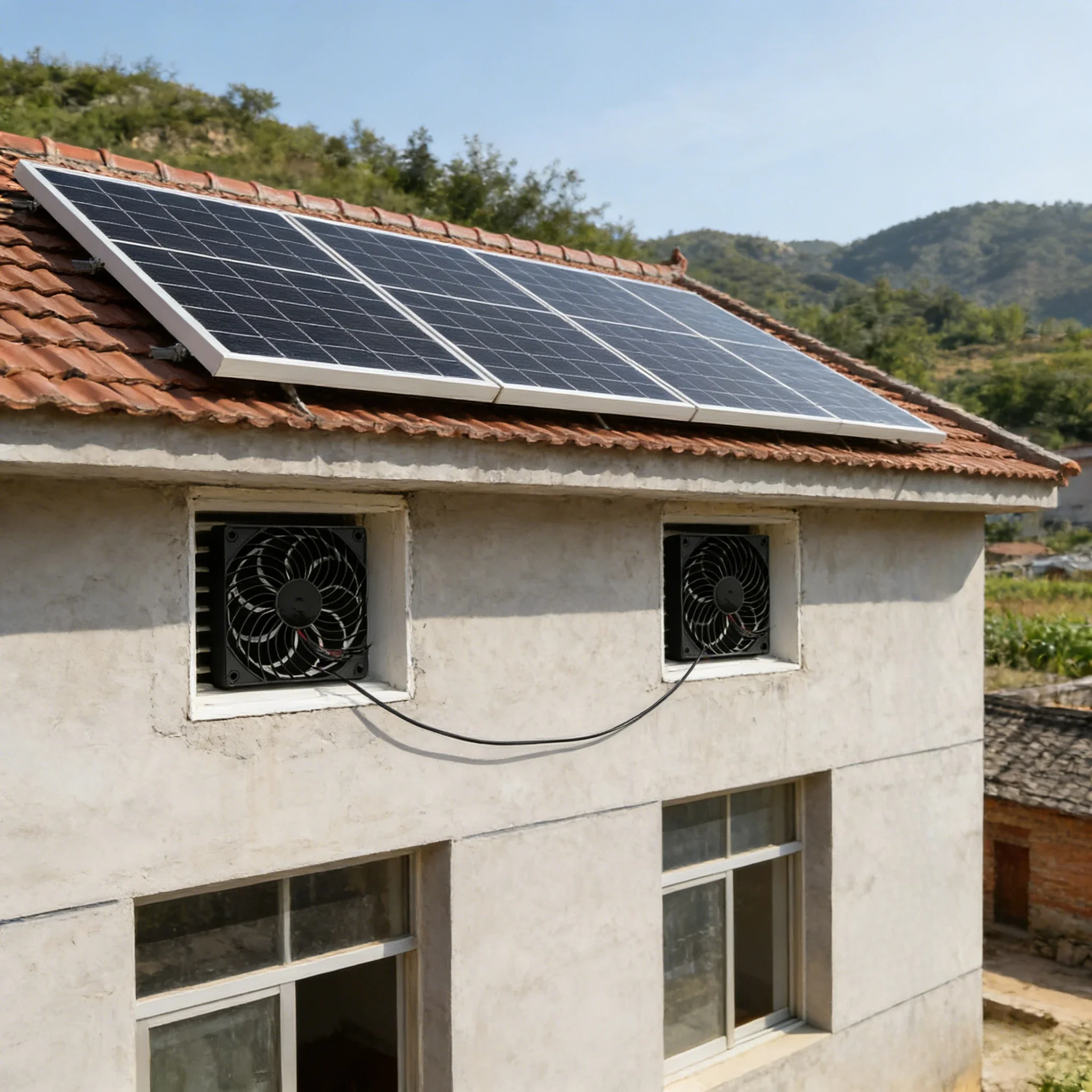 10W Solar Exhaust Fan – Auto Cooling Ventilation for Dog Kennels, Cat Houses, and Poultry Sheds, Energy-Saving Design