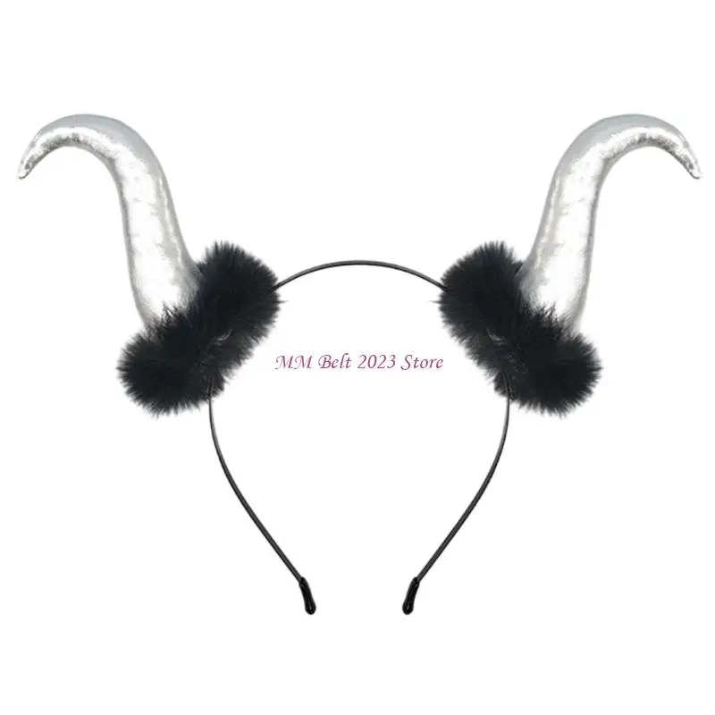 49ME Furry Anime Hairband Cosplay Props Devil Hair Hoop Devil Hair Styling for Con Hairband Animal Carnivals