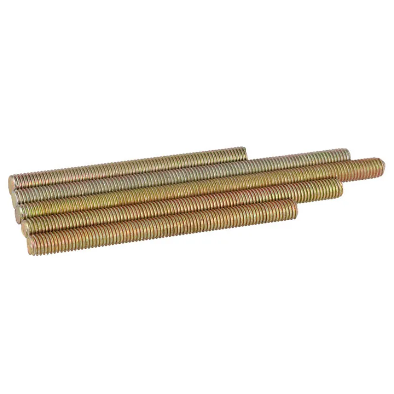 Coloured Zinc Carbon Steel Fully Threaded Rod M6 M8 All Thread Bar Studs for Construction Machinery DIY Fasteners