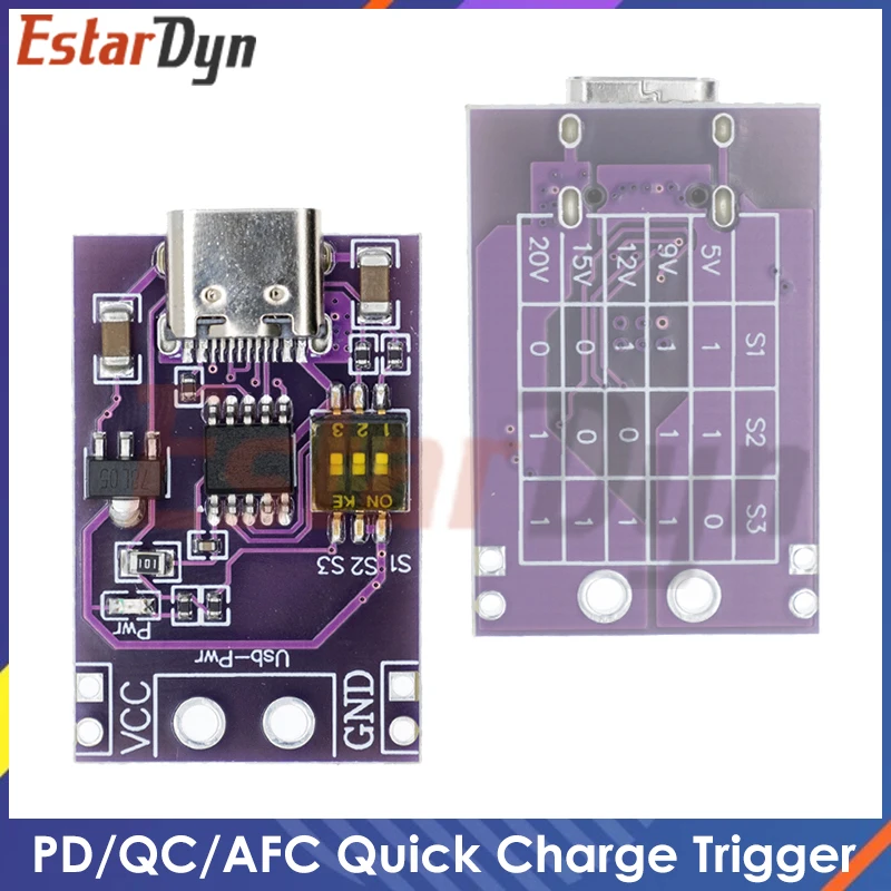 Type-C QC AFC PD2.0 PD3.0 to DC Spoof Scam Fast Charge Trigger Polling Detector USB-PD Notebook Power Supply Change Board Module