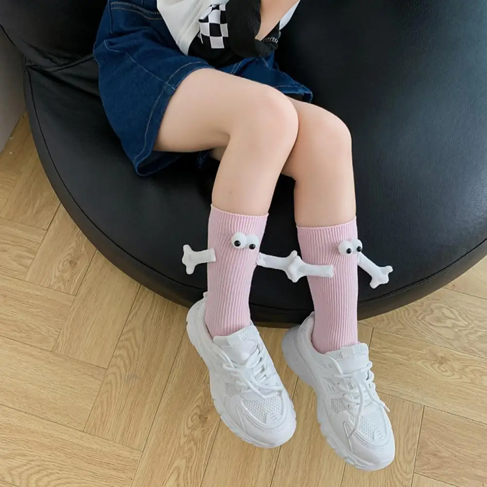 1 Pair Kids Hand In Hand Sock Cute Socks Children Lovely Summer Cute Short Socks Fashion Solid Color Magnetic Kids Couple Socks