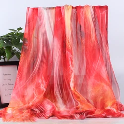 100x150cm Chiffon Fabric Soft Semi Transparent Gradient Printing Fabric Scarves Hanfu Sheer Dress Skirt Mesh Veil DIY Fabrics