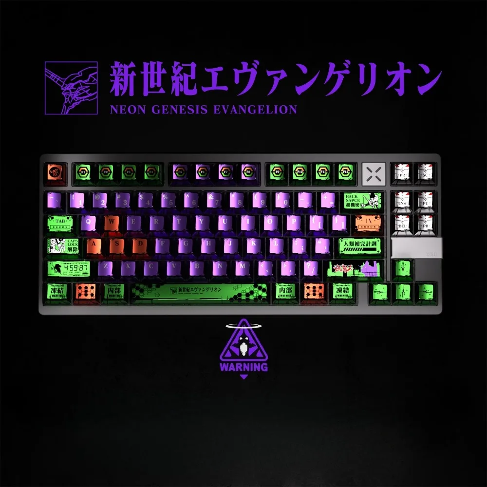 

Mecha 01 Theme Keycap 128key PBT Custom Pearlized Metallic Paint KeyboardCap Cherry Profile Anime KeyCap for Mechanical Keyboard