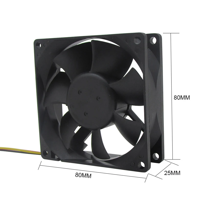 Ventilateur de refroidissement ABAN 24V 80mm 8cm 80x80x25 mm 8025 pour boîtier PC, routeur, GPU, CPU