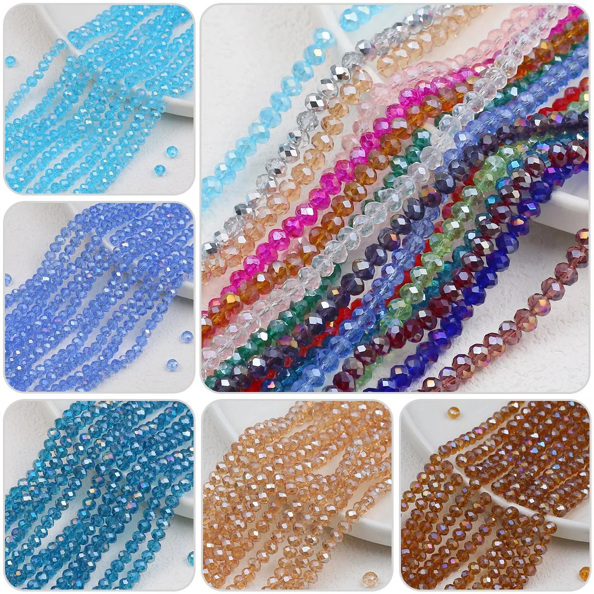 

Faceted Austrian Crystals Flat Round Shape 8mm 50pcs Glass Spacer Loose Beads For Jewelry Making Bracelets Necklace DIY Handmade