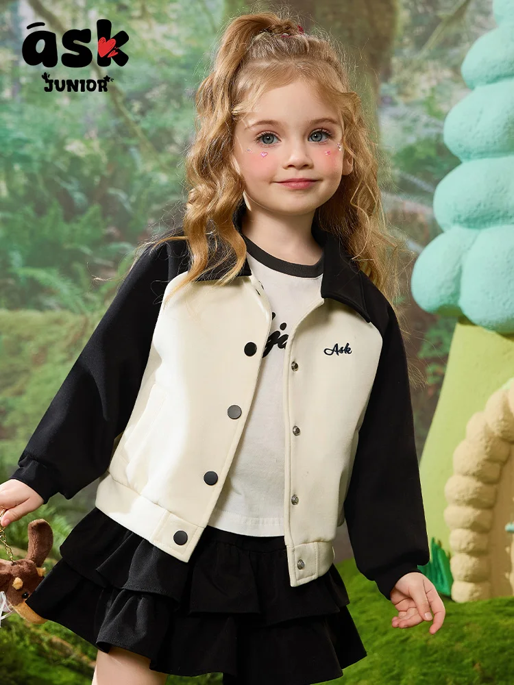 سترة ربيعية للأطفال الرضع بألوان متباينة وأكتاف مكشوفة وأكمام طويلة ملابس أطفال محبوكة بطية صدر السترة للفتيات #6