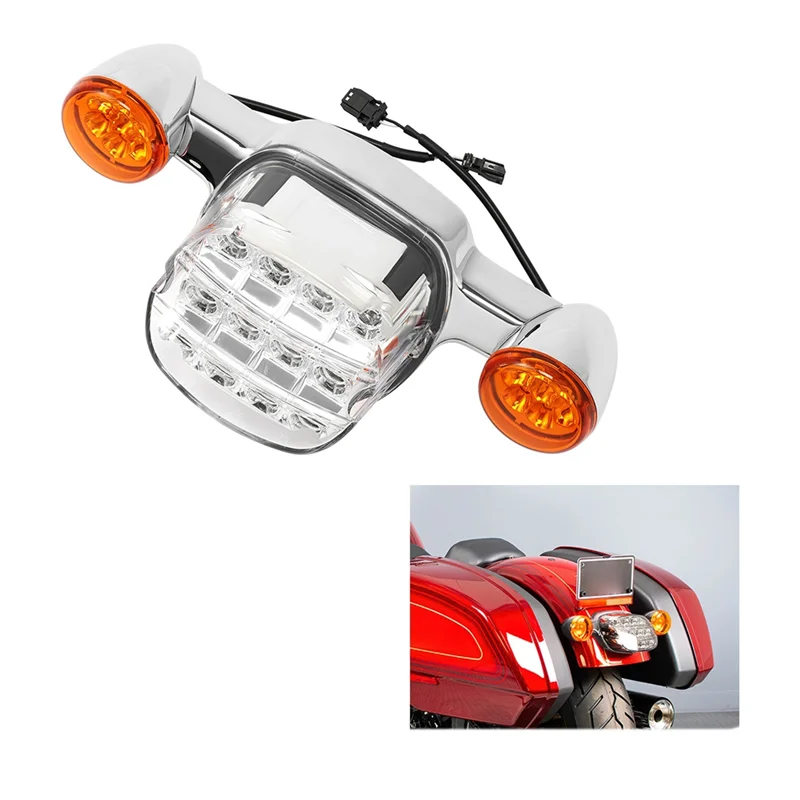 دراجة نارية ل Low Rider FXLR 2018-2020 مصباح ليد خلفي الفرامل بدوره مصباح إشارة S 2020-2025 فضي #3