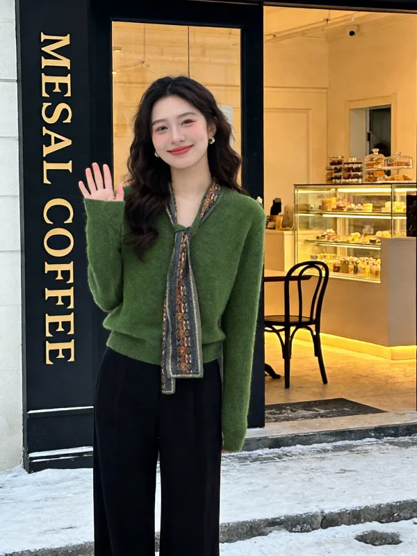 

Soft een Knitted Sweater Korean Sle Early Autumn Aosphere Light Maturi Head over Heels Beautiful Knitwear for Women