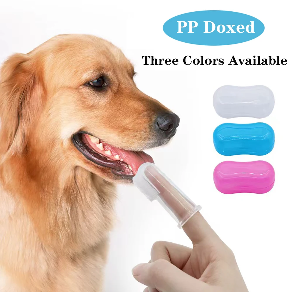 Pet Finger Toothbrush Super Soft Silicone Brush Professional Cat/Dog  Easy To Clean Dog Teeth Hygiene Used for Small Large Pets