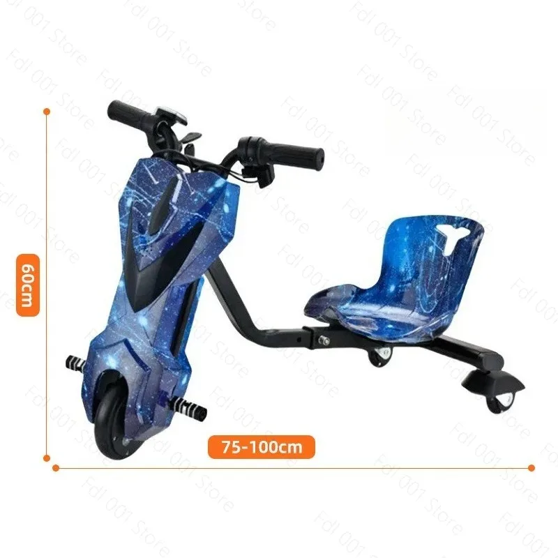 Electric three-wheel drift kart 5-12 years old Internet celebrity retractable children's drift car