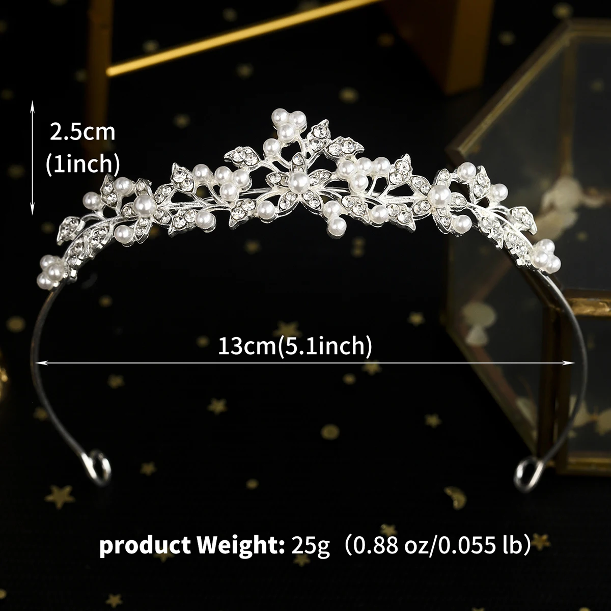 New Pearl Rhinestone Alloy Crown Bridal Accessories Headband Wedding Headdress Hair Jewelry Accessories Wholesale image 6