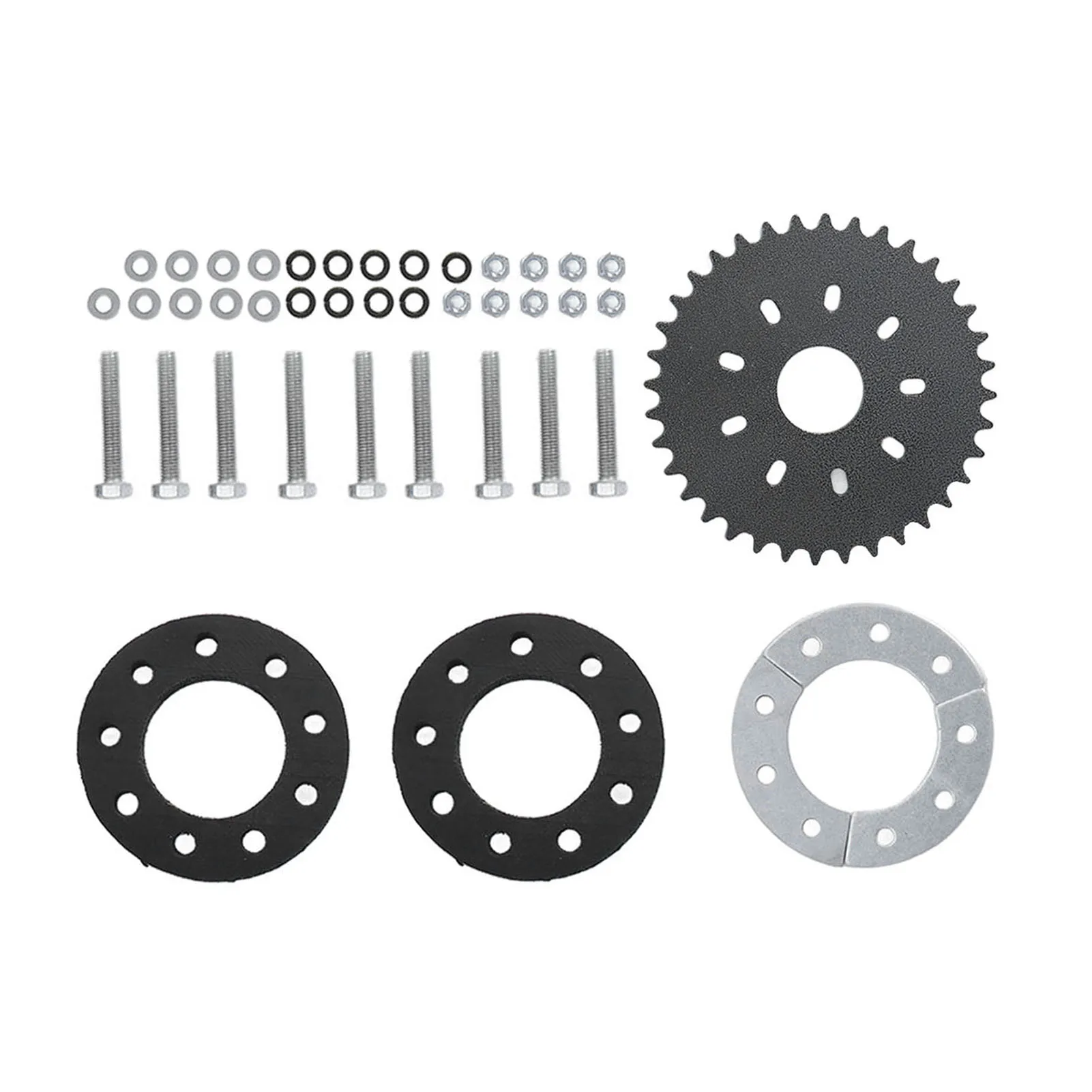 36 Teeth Flat Sprocket  Proof Wear Resistant 9 Bolt Easy Installation Rear Sprocket for 2 Stroke for Motorized