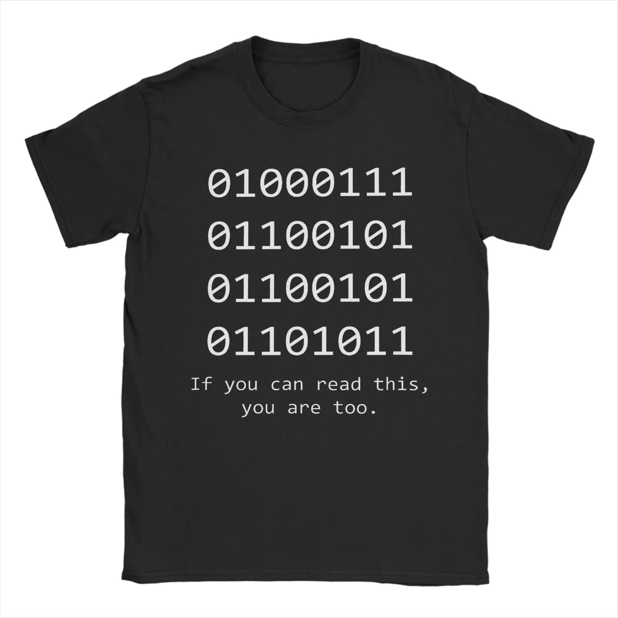 Funny Binary Code Programmer Developer Geek Gift T Shirts Men Women Cotton Funny T-Shirt Round Collar  Tees Short Sleeve Tops