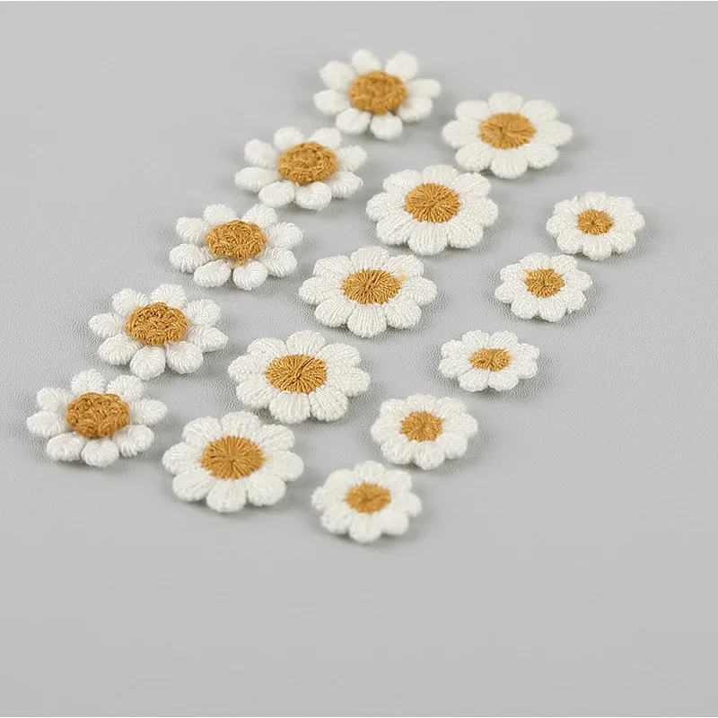 10Pcs Flower Embroidery Patches Coat Jeans Hats Bags Shoes Accessories Iron On Patch Handmade Stickers Repair Crafts Supplies