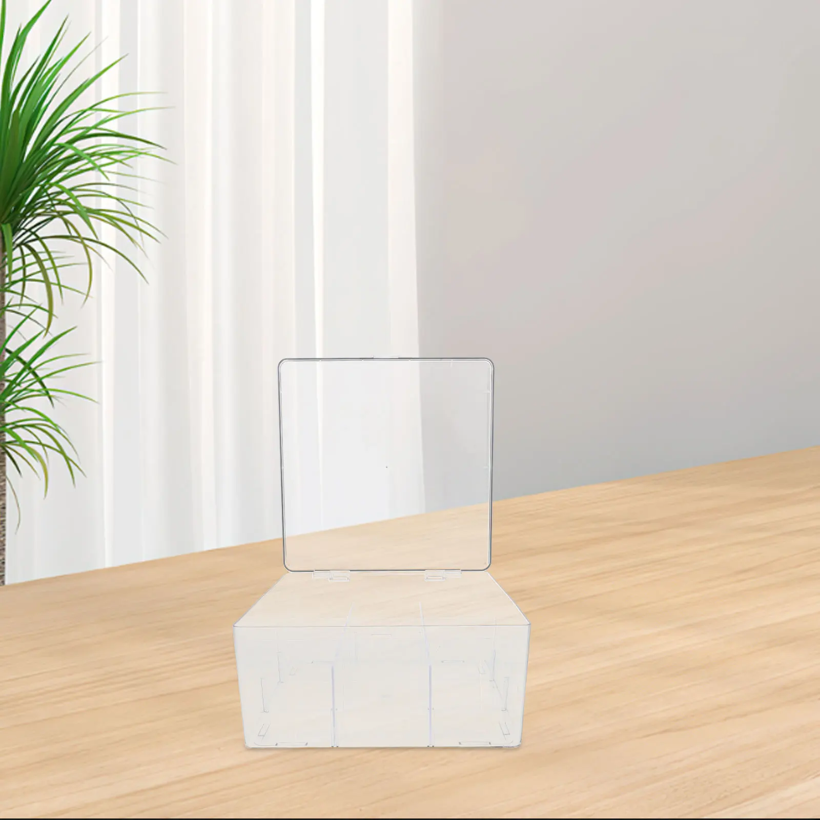 

Acrylic Card Storage Box Snap Design Adjustable Compartments For Gaming Cards Washi Tape Jewelry Organizer Divider Box For