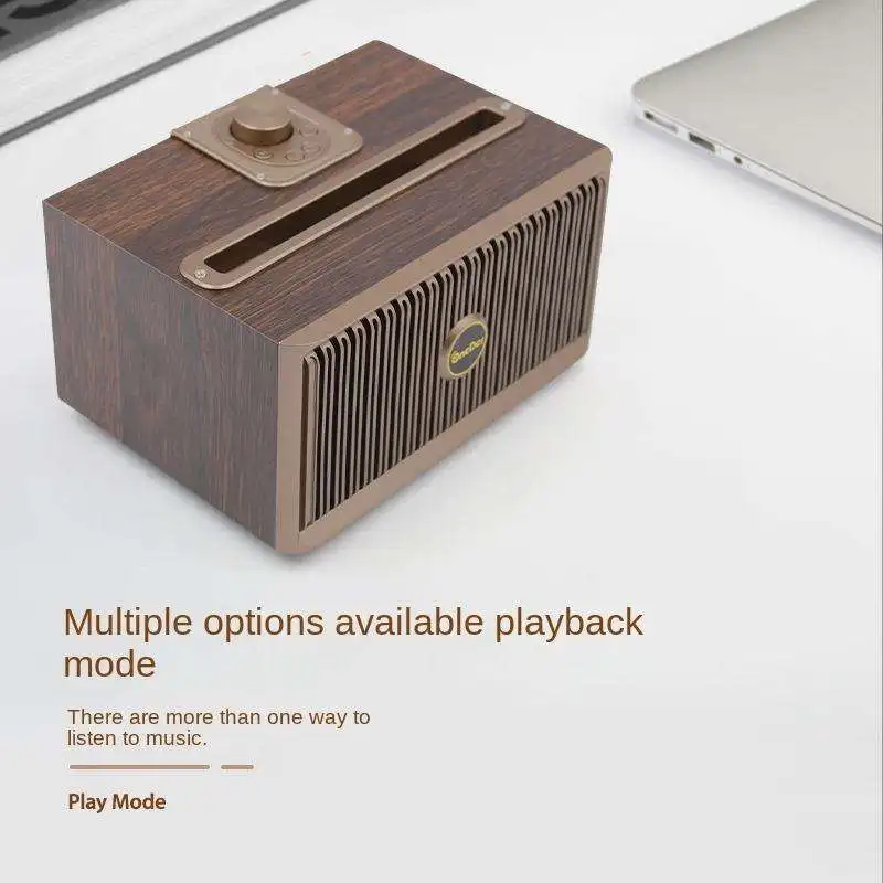 ลำโพงบลูทูธรูปเรโทรแบบพกพาพร้อมการ์ดที่จับโทรศัพท์มือถือทำจากไม้บ้านลำโพงซับวูฟเฟอร์เสาลำโพง cixa de SOM