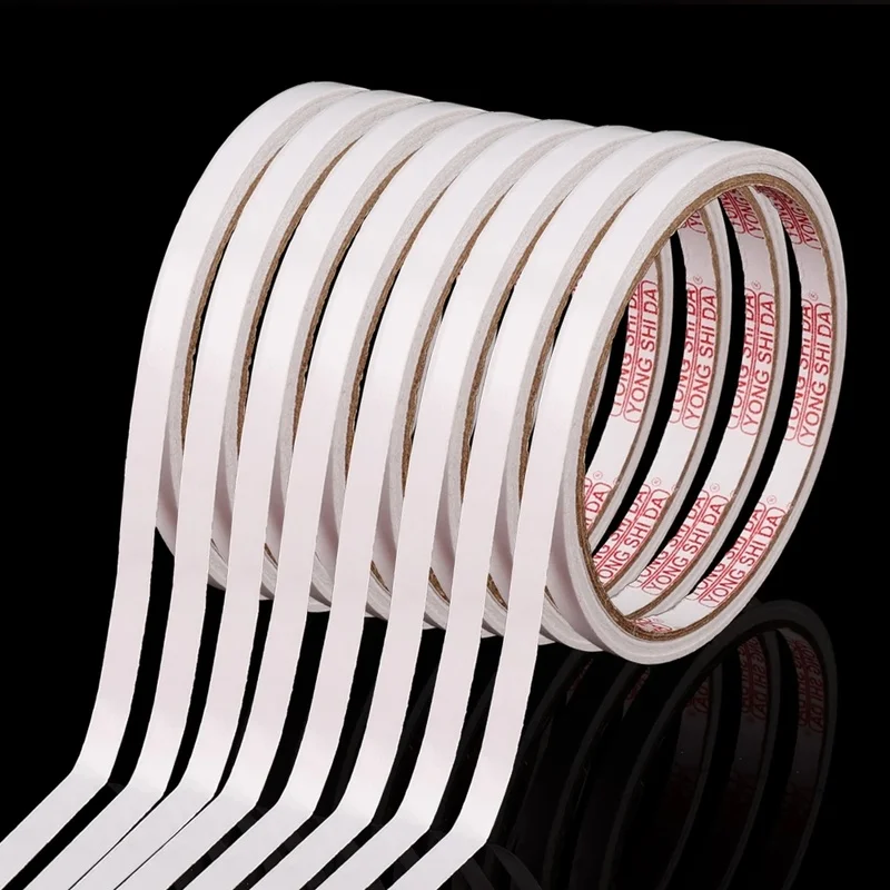 5 Rolls Doppelseitiges Klebeband 6mm 8M Starke Kleber Papier Maß Bänder für Journal Startseite DIY Art handwerk Aufkleber Büro Liefert