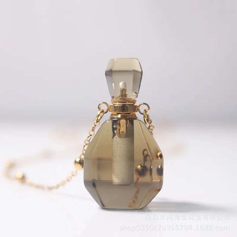 Luck Bracelet Hand String Hongfengtang Tea Brown Crystal Necklace Women's Fragrance Pendant Hollow Perfume Essential Oil Bottled
