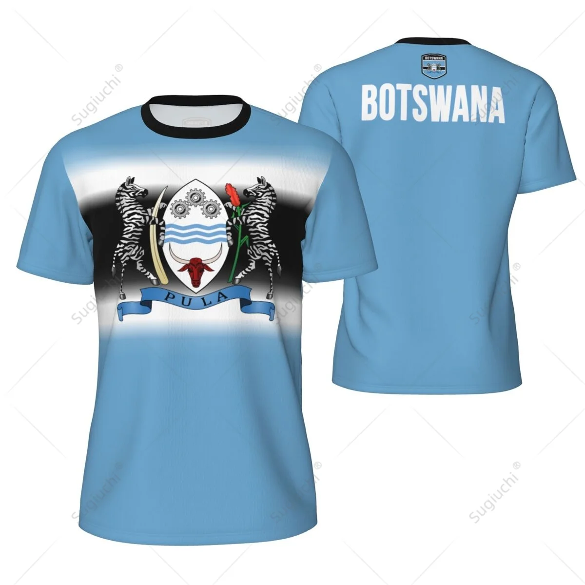 

Sports Mesh T-shirt Botswana Flag For Running Bike Soccer Tennis Football Fitness Tees 3D Printed Custom