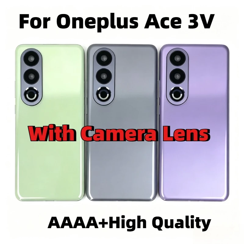 Replacement Glass Cover For OnePlus Ace3v 1+ACE 3V PJF110 Back Door Battery Case, Rear Housing Cover With Camera Lens + Adhesive
