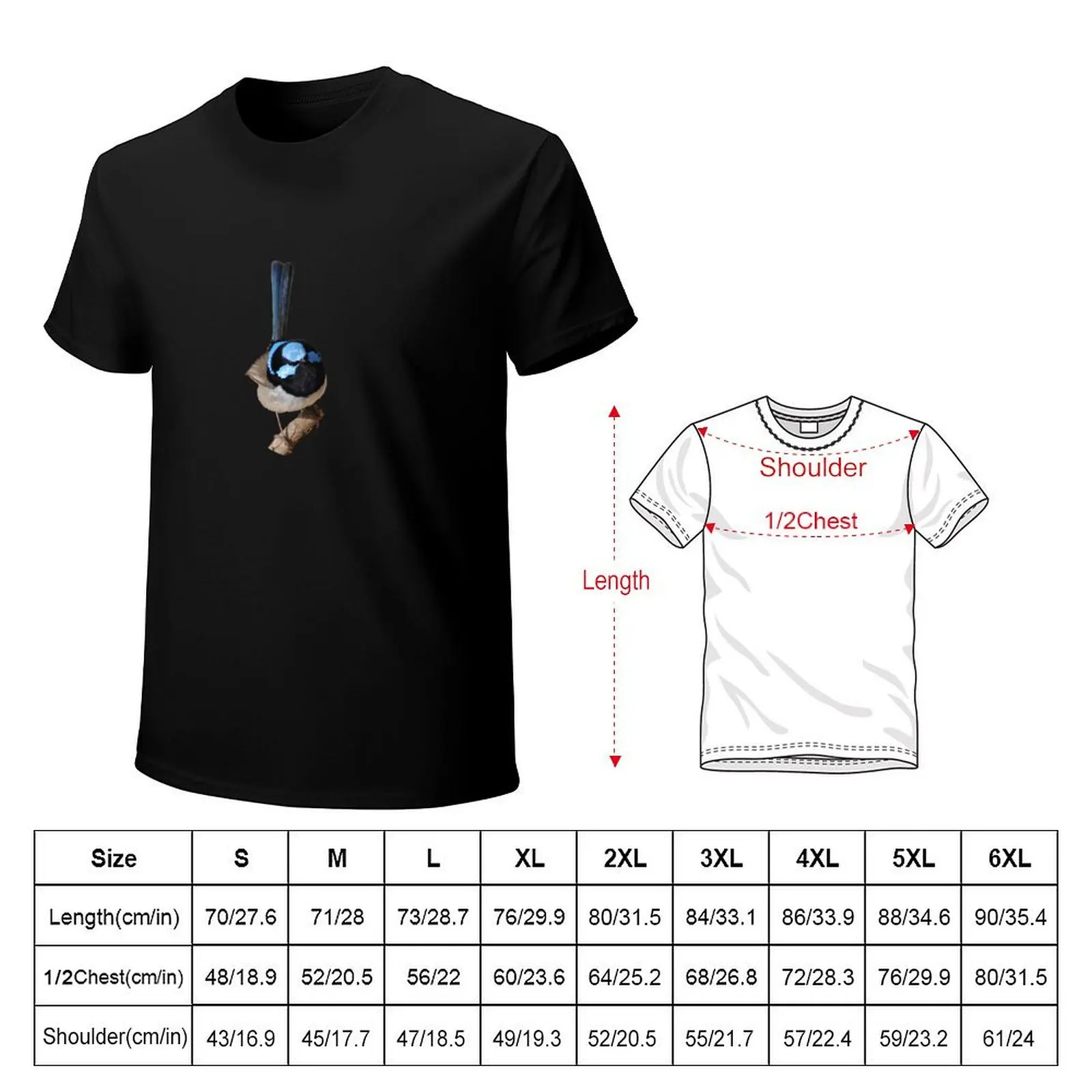 Superb Fairy-wren male T-Shirt summer top essential t shirt blue archive anime tshirt mens graphic t-shirts funny