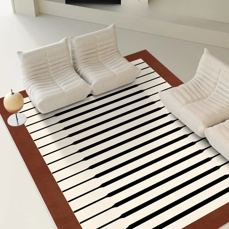Geometric Luxurious Decorative Rugs Creative Stripes Living Room Carpets Artistic Piano Keys Carpet Comfortable Soft Bedroom mat
