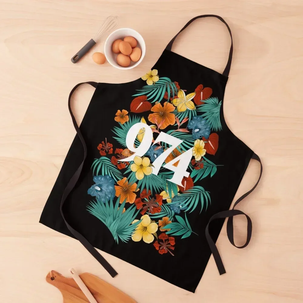 

974 - Flowers Apron Art For Women Kitchen Kawaii Accessories Apron