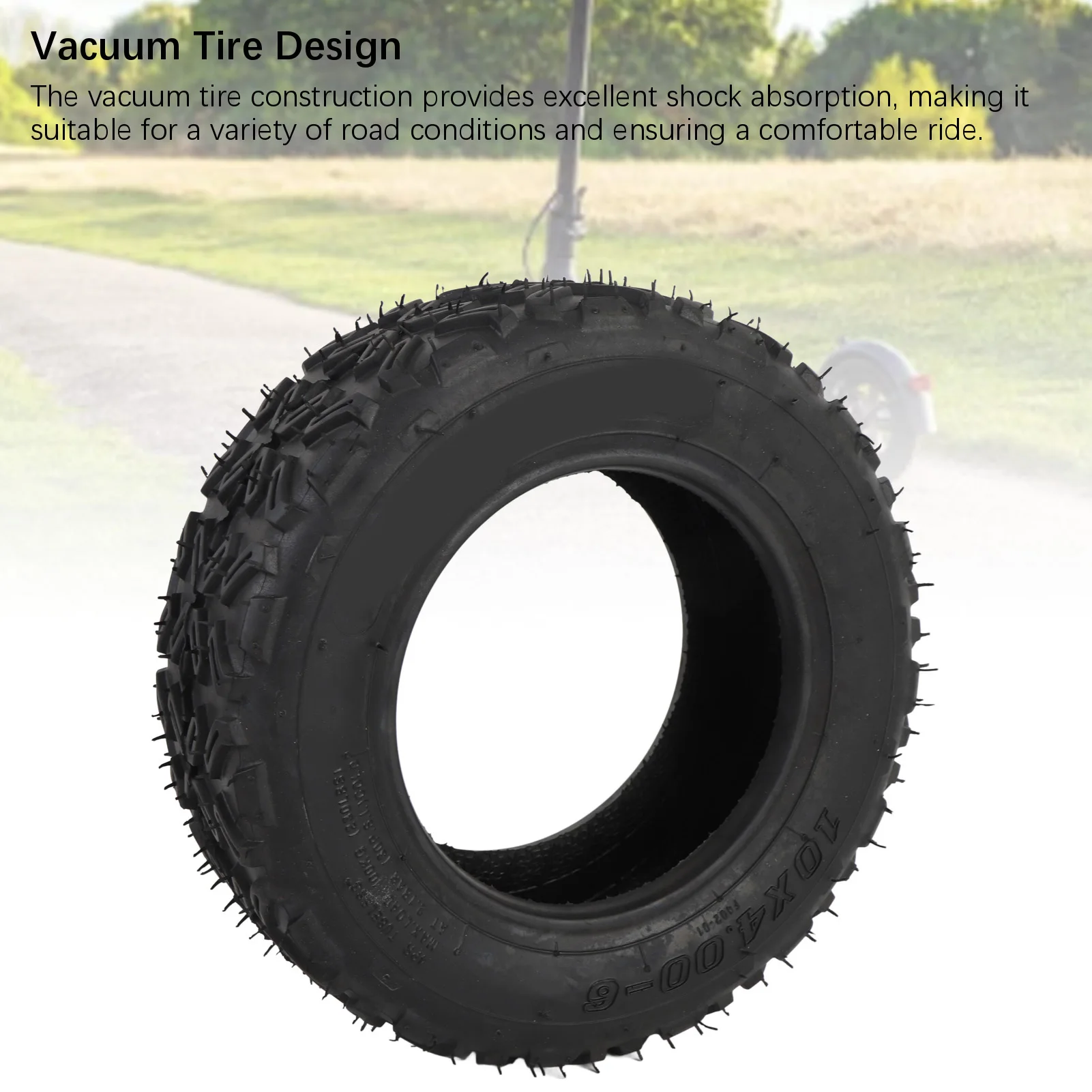 

Electric Scooter Wheel Tire Electric Scooter Vacuum Tire Wear Proof 10 Inch Stable Heat Proof Shock Absorption for Replacement