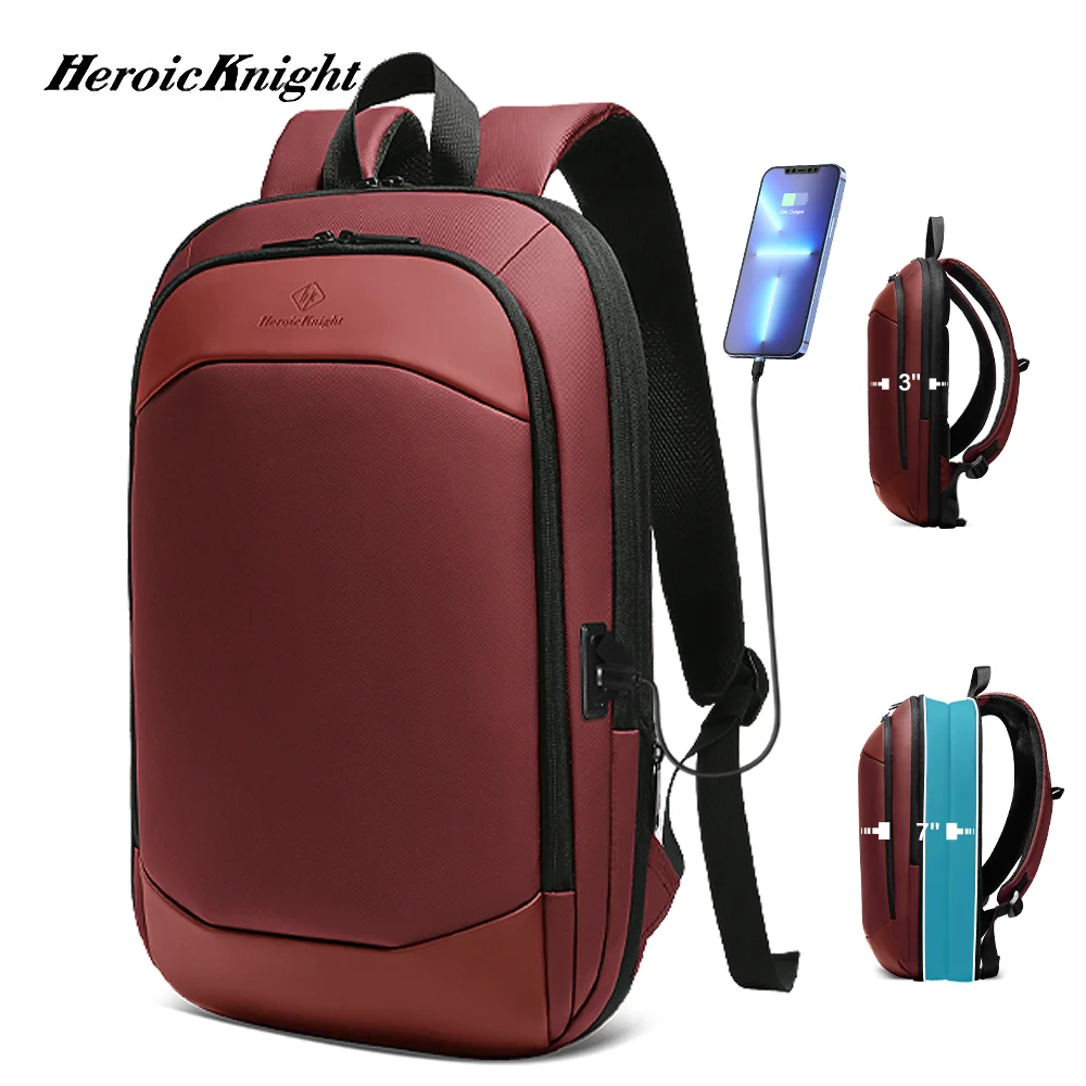 Heroic Knight Slim Expandable Men Backpack Large Capacity Waterproof 17.3